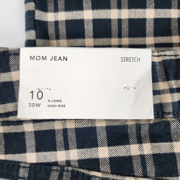 American Eagle Jeans Womens 10 XLong Multi Plaid Mom Stretch Denim NWT - Picture 10 of 12